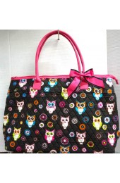 Large Quilted Tote Bag-7011OWL/PINK